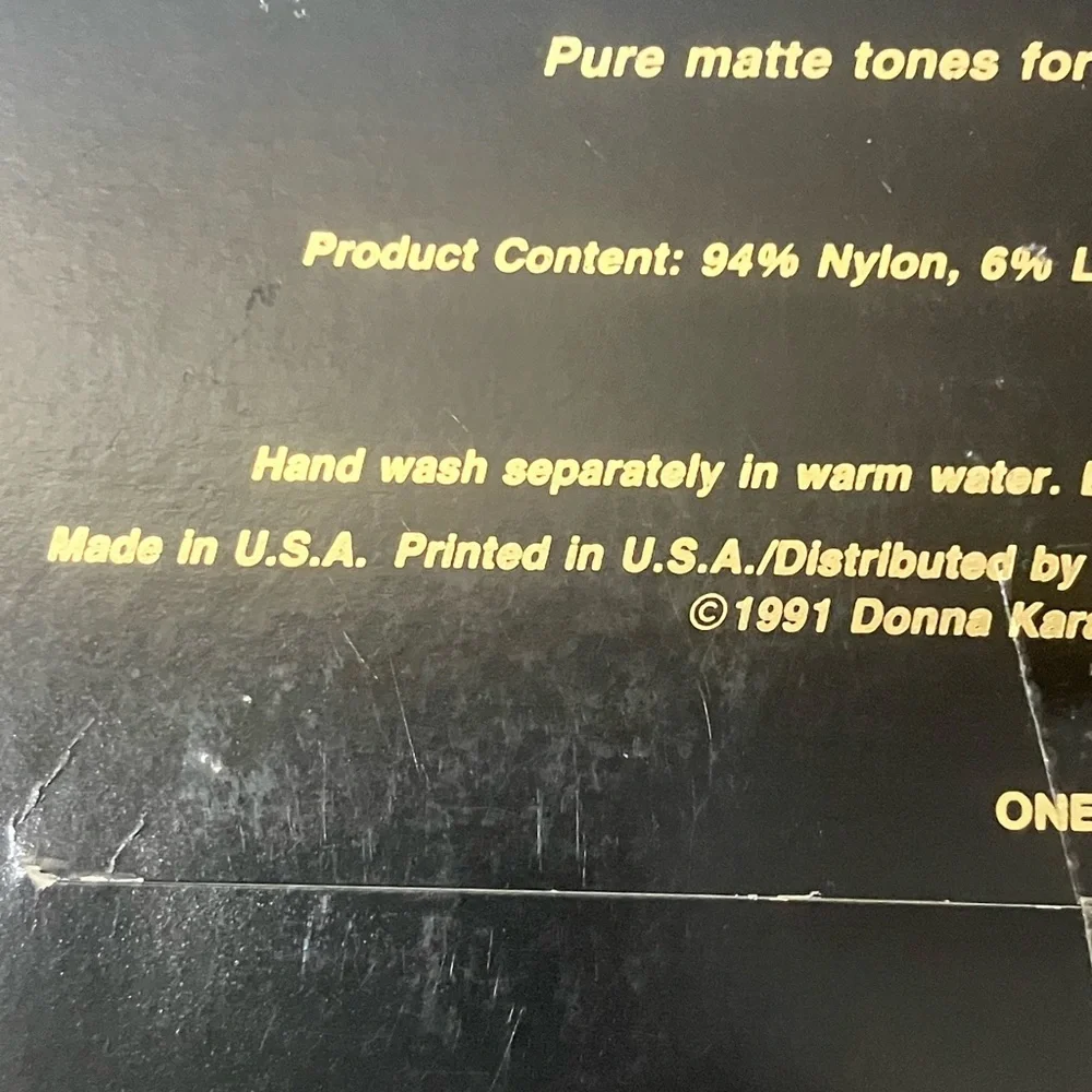 Vintage 1991 Donna Karan Body Toners Jersey Black Pantyhose Size Small Style 245